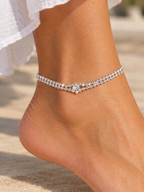 Vintage Nancy Katz Rhinestone Anklet or Bracelet